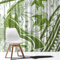 Lime Green Polynesia Window Curtain Polynesian Turtle Shark Tattoo Tropical Vintage