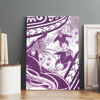 Purple Polynesia Canvas Wall Art Polynesian Turtle Shark Tattoo Tropical Vintage