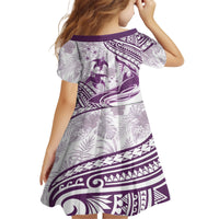 Purple Polynesia Family Matching Off Shoulder Long Sleeve Dress and Hawaiian Shirt Polynesian Turtle Shark Tattoo Tropical Vintage LT14 - Polynesian Pride