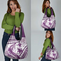 Purple Polynesia Grocery Bag Polynesian Turtle Shark Tattoo Tropical Vintage