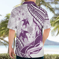 Purple Polynesia Hawaiian Shirt Polynesian Turtle Shark Tattoo Tropical Vintage LT14 - Polynesian Pride