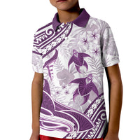 Purple Polynesia Kid Polo Shirt Polynesian Turtle Shark Tattoo Tropical Vintage LT14 Kid Purple - Polynesian Pride