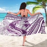 Purple Polynesia Sarong Polynesian Turtle Shark Tattoo Tropical Vintage