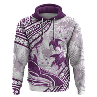 Purple Polynesia Zip Hoodie Polynesian Turtle Shark Tattoo Tropical Vintage LT14 Pullover Hoodie Purple - Polynesian Pride