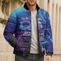 Polynesia Jellyfish Memorial Personalised Bomber Puffer Jacket Infinity Jellies Polynesian Pattern