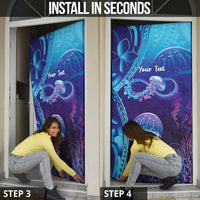 Polynesia Jellyfish Memorial Personalised Door Cover Infinity Jellies Polynesian Pattern