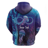 Polynesia Jellyfish Memorial Personalised Hoodie Infinity Jellies Polynesian Pattern
