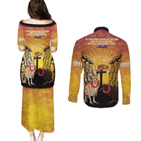 Australia And New Zealand ANZAC Couples Matching Puletasi and Long Sleeve Button Shirt Aussie Kangaroo With Aotearoa Kiwi Lest We Forget LT14 - Polynesian Pride