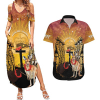 Australia And New Zealand ANZAC Couples Matching Summer Maxi Dress and Hawaiian Shirt Aussie Kangaroo With Aotearoa Kiwi Lest We Forget LT14 Yellow - Polynesian Pride