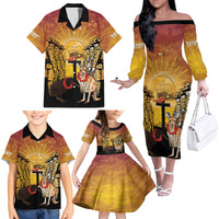 Australia And New Zealand ANZAC Family Matching Off The Shoulder Long Sleeve Dress and Hawaiian Shirt Aussie Kangaroo With Aotearoa Kiwi Lest We Forget