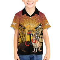 Australia And New Zealand ANZAC Family Matching Off Shoulder Short Dress and Hawaiian Shirt Aussie Kangaroo With Aotearoa Kiwi Lest We Forget