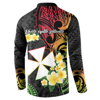 Wallis and Futuna Victory Day Button Sweatshirt Liberty Equality Fraternity Polynesian Plumeria