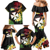 Wallis and Futuna Victory Day Family Matching Mermaid Dress and Hawaiian Shirt Liberty Equality Fraternity Polynesian Plumeria