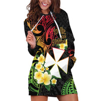 Wallis and Futuna Victory Day Hoodie Dress Liberty Equality Fraternity Polynesian Plumeria