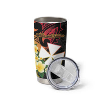 Wallis and Futuna Victory Day Tumbler Cup Liberty Equality Fraternity Polynesian Plumeria