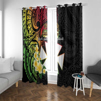 Wallis and Futuna Victory Day Window Curtain Liberty Equality Fraternity Polynesian Plumeria