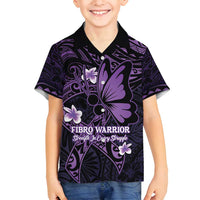 Personalised Fibromyalgia Awareness Month Family Matching Long Sleeve Bodycon Dress and Hawaiian Shirt Fibro Warrior Strength In Every Struggle