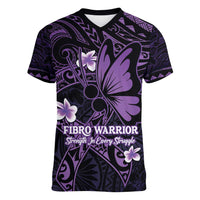 Personalised Fibromyalgia Awareness Month Women V-Neck T-Shirt Fibro Warrior Strength In Every Struggle