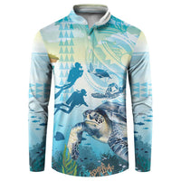 Personalized Snorkeling Hawaii Button Sweatshirt Ocean Lover Hawaiian Kakau Honu Turtle