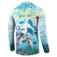 Personalized Snorkeling Hawaii Button Sweatshirt Ocean Lover Hawaiian Kakau Honu Turtle