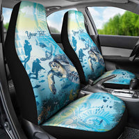 Personalized Snorkeling Hawaii Car Seat Cover Ocean Lover Hawaiian Kakau Honu Turtle