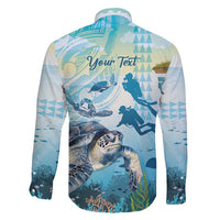 Personalized Snorkeling Hawaii Family Matching Short Sleeve Bodycon Dress and Hawaiian Shirt Ocean Lover Hawaiian Kakau Honu Turtle LT14 - Polynesian Pride