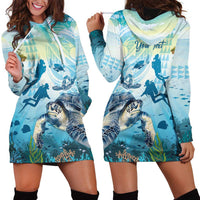 Personalized Snorkeling Hawaii Hoodie Dress Ocean Lover Hawaiian Kakau Honu Turtle