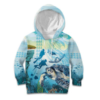 Personalized Snorkeling Hawaii Kid Hoodie Ocean Lover Hawaiian Kakau Honu Turtle