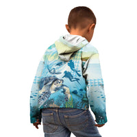 Personalized Snorkeling Hawaii Kid Hoodie Ocean Lover Hawaiian Kakau Honu Turtle