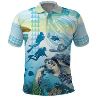 Personalized Snorkeling Hawaii Polo Shirt Ocean Lover Hawaiian Kakau Honu Turtle