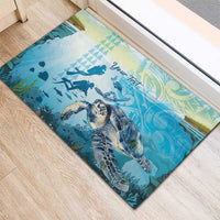 Personalized Snorkeling Hawaii Rubber Doormat Ocean Lover Hawaiian Kakau Honu Turtle