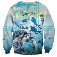 Personalized Snorkeling Hawaii Sweatshirt Ocean Lover Hawaiian Kakau Honu Turtle