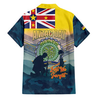 Niue ANZAC Day Family Matching Tank Maxi Dress and Hawaiian Shirt We Will Remember Them Camouflage Style