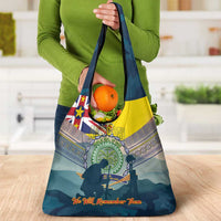 Niue ANZAC Day Grocery Bag We Will Remember Them Camouflage Style