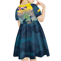 Niue ANZAC Day Kid Short Sleeve Dress We Will Remember Them Camouflage Style