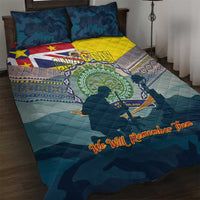 Niue ANZAC Day Quilt Bed Set We Will Remember Them Camouflage Style
