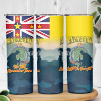 Niue ANZAC Day Skinny Tumbler We Will Remember Them Camouflage Style