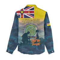 Niue ANZAC Day Women Casual Shirt We Will Remember Them Camouflage Style