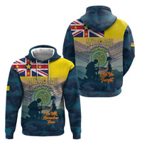 Niue ANZAC Day Zip Hoodie We Will Remember Them Camouflage Style