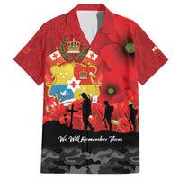 Tonga ANZAC Day Family Matching Off Shoulder Maxi Dress and Hawaiian Shirt Ngatu Pattern We Will Remember Them