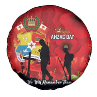 Tonga ANZAC Day Spare Tire Cover Ngatu Pattern We Will Remember Them