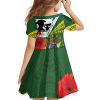 Cook Islands ANZAC Day Family Matching Off The Shoulder Long Sleeve Dress and Hawaiian Shirt Last Post Lest We Forget LT14 - Polynesian Pride