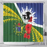 Cook Islands ANZAC Day Shower Curtain Last Post Lest We Forget