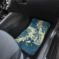 Cyan Polynesia Hammerhead Shark Tattoo With Plumeria Lei Car Mats
