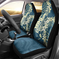 Cyan Polynesia Hammerhead Shark Tattoo With Plumeria Lei Car Seat Cover