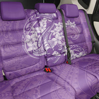 Purple Polynesia Hammerhead Shark Tattoo With Plumeria Lei Back Car Seat Cover