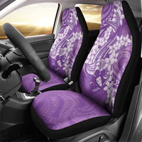 Purple Polynesia Hammerhead Shark Tattoo With Plumeria Lei Car Seat Cover