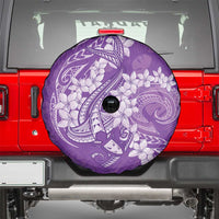 Purple Polynesia Hammerhead Shark Tattoo With Plumeria Lei Spare Tire Cover