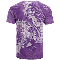 Purple Polynesia Hammerhead Shark Tattoo With Plumeria Lei T Shirt