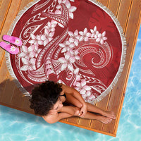 Red Polynesia Hammerhead Shark Tattoo With Plumeria Lei Beach Blanket